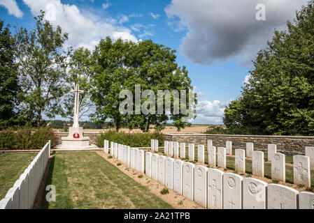 Cajeul CWGC British cimitero di St-Martin-Sur Cojeul vicino a Arras Foto Stock