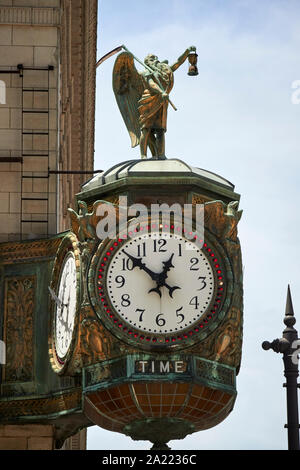 Chicagos padre orologio tempo gioiellieri edificio display ornati di chicago, illinois, Stati Uniti d'America Foto Stock