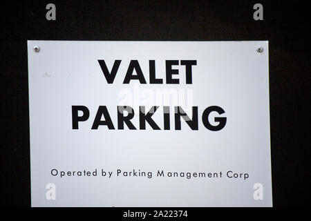 Servizio parcheggio segno di chicago, illinois, Stati Uniti d'America Foto Stock