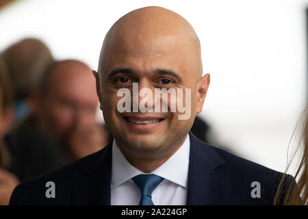 Manchester, Regno Unito. Il 30 settembre 2019. Sajid Javid, il Cancelliere dello Scacchiere, durante il congresso del partito conservatore al Manchester Central Convention Complex, Manchester il lunedì 30 settembre 2019 (di credito: P Scaasi | MI News) Credito: MI News & Sport /Alamy Live News Foto Stock