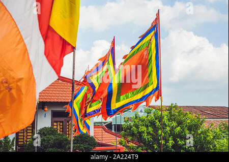 Bandiere tradizionali del festival del Vietnam Five Elements Flag Foto Stock