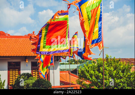 Bandiere tradizionali del festival del Vietnam Five Elements Flag Foto Stock