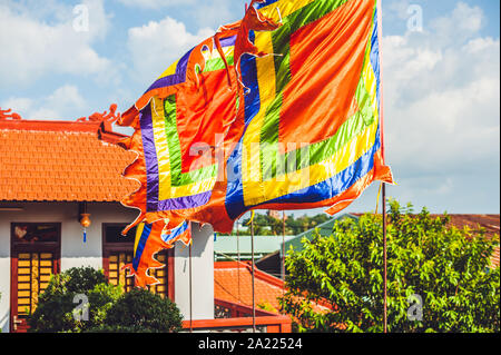 Bandiere tradizionali del festival del Vietnam Five Elements Flag Foto Stock