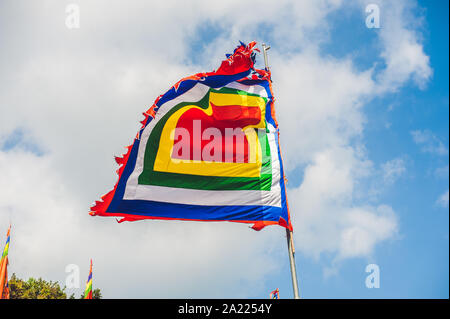 Bandiere tradizionali del festival del Vietnam Five Elements Flag Foto Stock