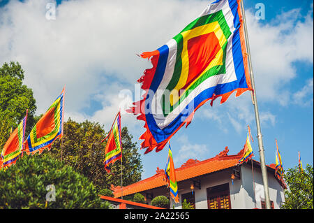 Bandiere tradizionali del festival del Vietnam Five Elements Flag Foto Stock