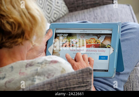 Solo mangiare app su ipad tablet sullo schermo del computer Foto Stock