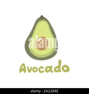 Avocado. Disegnata a mano Doodle Icona cartoon con il testo. Illustrazione Vettoriale. Illustrazione Vettoriale