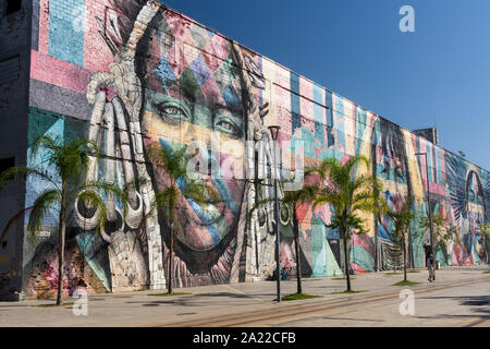 Arte di strada a Rio de Janeiro in Brasile Foto Stock