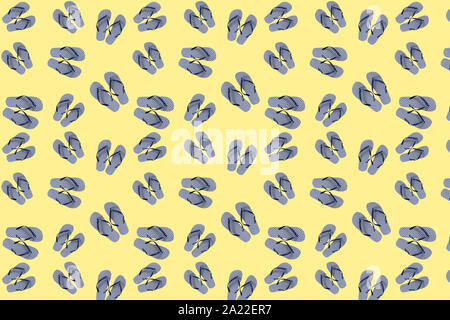 Il flip flop Seamless pattern di blu flip flop su un sfondo beige Foto Stock
