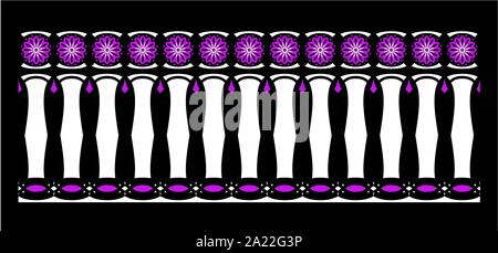 Elegante e spettacolare cornice decorativa di indù e di ispirazione araba di vari colori Illustrazione Vettoriale