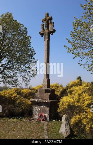 Breton Dolmen monumento all'attacco di gas francese vicino a Ypres / Ieper Fiandre Foto Stock