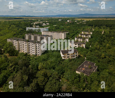 Urbex. Abbandonato poco in città vicino al lago Balaton. Vi è stato un soivet area militare. Foto Stock