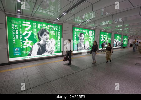 Atmosfera di una Coppa del Mondo di rugby A TOKYO Foto Stock