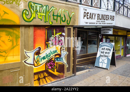 Blinder Peaky,Peaky Blinders,pub,bar,ispirato,da,BBC,TV, serie,mostra,centro,d,città,centro,d,Birmingham,West Midlands,Midlands,l'Inghilterra,UK,GB,Gran Bretagna, Foto Stock