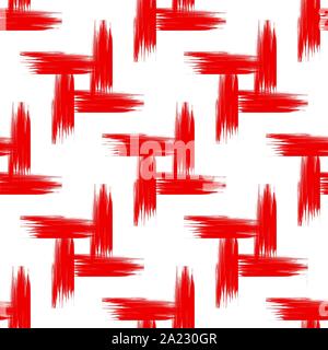 Vettore senza cuciture a mano abstract pennellate sullo sfondo di colore rosso e nero.vettore Illustrazione Vettoriale