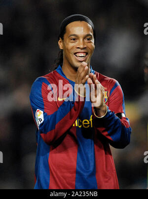 Estadio Camp Nou Barcelona Spagna, 24.02.2008 Football: Spagnolo Primera Division, FC Barcellona (BCN) vs UD Levante (LVN) 5:1, RONALDINHO (BCN) Foto Stock