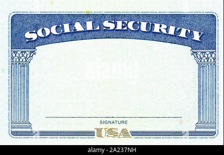 Blank American Social Security Card. Foto Stock