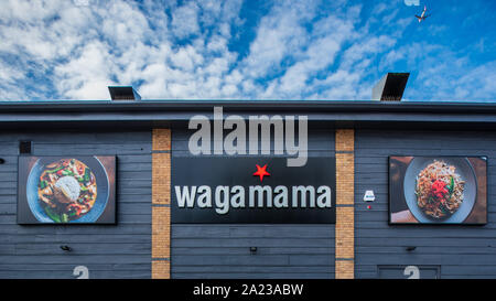 Ristorante Wagamama - Wagamama asian fusion food ristorante sul Stevenage Leisure Park, Stevenage. Foto Stock