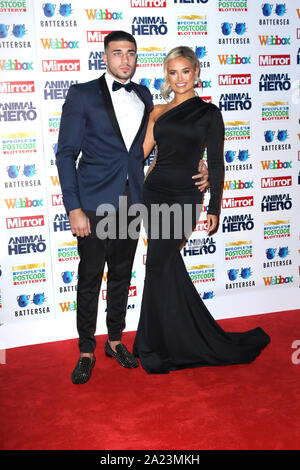 Tommy Fury e Molly-Mae Aia, specchio eroe animale Awards 2019, in collaborazione con persone di lotteria di Cap e Webbox, Grosvenor House Hotel, Londo Foto Stock