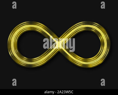 Simbolo di infinito (oro cromato) Foto Stock