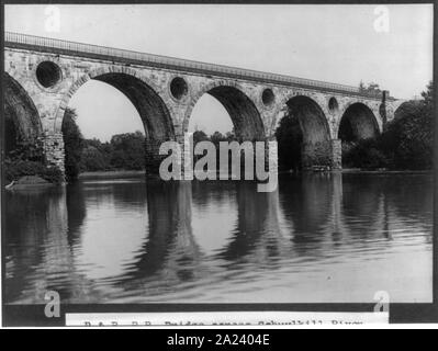 P. & R. ponte ferroviario attraverso il Fiume Schuykill vicino Tuckerton, penna. Foto Stock