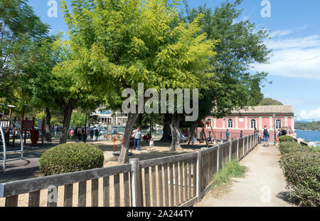 Giardini Borchetto Corfù città isole Greche - Grecia Foto Stock