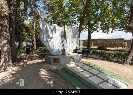 La scultura in giardini Borchetto Corfù città isole Greche - Grecia Foto Stock