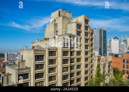 L'edificio Sirius in Sydney harbourside precinct delle rocce è considerata un importante esempio di architettura Brutalist in Australia, a Sydney, Foto Stock