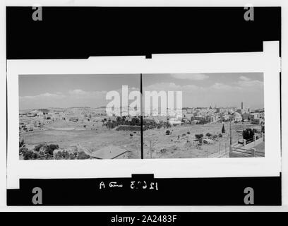 Pan. Cioè, panorama da sopra il punto di continuare pan. verso est e E.S. Mamillah cimitero in primo piano Foto Stock