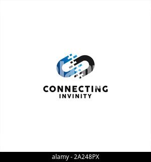 Infinito Connect per il logo di internet Illustrazione Vettoriale