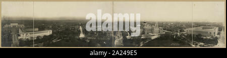Panorama del Campidoglio di Washington, D.C., preso dal Capitol Building, guardando ad est; fotografia mostra la Union Station, Russell Senato Edificio per uffici, la Biblioteca del Congresso, e cannone ufficio edificio.; Foto Stock