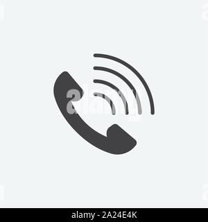 Icona a forma di telefono nella trendy in stile piatto isolato su sfondo grigio. Simbolo del telefono. Illustrazione Vettoriale. Chiamare il vettore di Piana Illustrazione Vettoriale