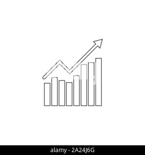 Grafico, Diagramma icona. Illustrazione Vettoriale, design piatto. Illustrazione Vettoriale