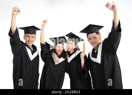 Gruppo di studenti in piedi insieme Foto Stock