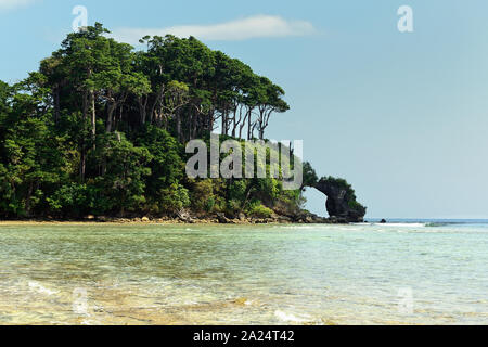 Il ponte naturale a Neil isola delle Isole Andamane e Nicobare, India Foto Stock
