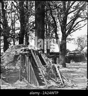 Pietroburgo, Va. interno di Fort Steadman; a prova di bomba in primo piano Foto Stock