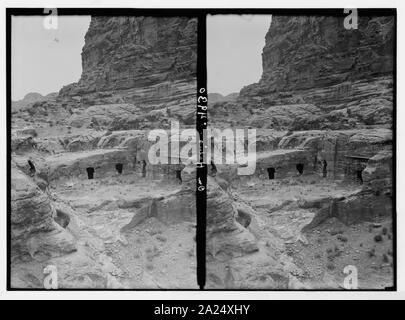 Petra (Wadi Musa). Area El-Habis. Corte e camere. El-Habis Foto Stock