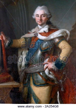 Ritratto di Stanislao Augusto Poniatowski. Data 1767-1768. Da Per Krafft il Vecchio (1724-1793) Foto Stock
