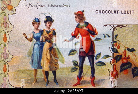 Annuncio chromolithograph per chocolat-Louit, francese, 1900 Foto Stock