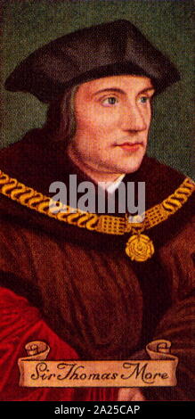 Sir Thomas More (1478 - 1535), avvocato inglese, filosofo sociale, autore e statista, e notato umanista rinascimentale. Egli è stato anche un consigliere di Enrico VIII e il Signore alto Cancelliere di Inghilterra da ottobre 1529 al 16 maggio 1532. Carreras carta di sigaretta Foto Stock