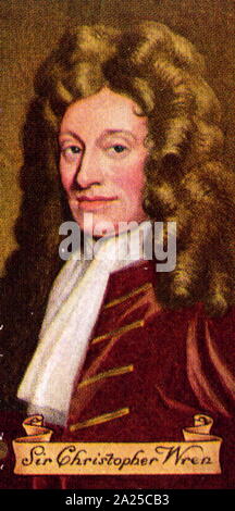 Sir Christopher Wren (1632 - 1723), inglese anatomista, astronomo geometra, matematico-fisico e architetto Foto Stock