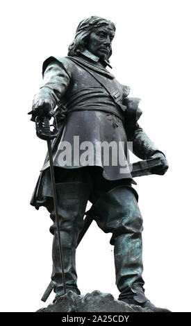 Statua di Oliver Cromwell, da Hamo Thornycroft, 1899. Situato al di fuori del Palazzo di Westminster a Londra. Oliver Cromwell (25 Aprile 1599 - 3 settembre 1658), era un militare inglese e leader politico. Ha servito come signore protettore del Commonwealth di Inghilterra, Scozia e Irlanda dal 1653 fino alla sua morte, agendo simultaneamente come capo dello stato e capo del governo della nuova repubblica. Foto Stock