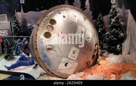 Il modulo di discesa della Soyuz TM-7 veicoli spaziali Foto Stock