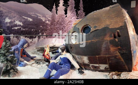 Il modulo di discesa della Soyuz TM-7 veicoli spaziali Foto Stock