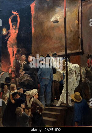 Pittura intitolato "strada divertimenti nei dintorni di Parigi " di Viktor Vasnetsov. Viktor Mikhaylovich Vasnetsov (1848-1926) un artista russo. Foto Stock