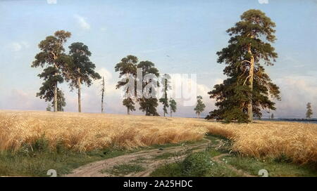 Pittura intitolato " Segala " da Ivan Shishkin. Ivan Ivanovich Shishkin (1832-1898) un russo La pittrice paesista Foto Stock