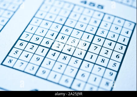 Svuotare sudoku puzzle da risolvere Foto Stock