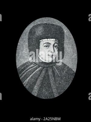 Natalya Kirillovna Naryshkina (1651 - 1694) Tsaritsa della Russia da 1671-1676 come la seconda moglie dello zar Alessio I di Russia e reggente della Russia come la madre dello zar Pietro I di Russia (Pietro il Grande) nel 1682 Foto Stock