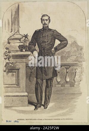 Pierre Gustave Toutant Beauregard, ritratto a figura intera, in piedi, rivolto verso la parte anteriore, usura uniforme Foto Stock