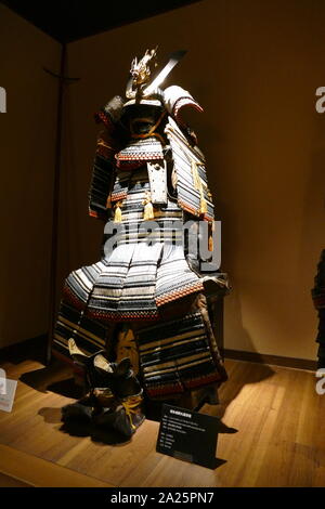 Periodo Edo, Satsuma Samurai armour cuciti con filo blu. (1603 - 1868) Foto Stock